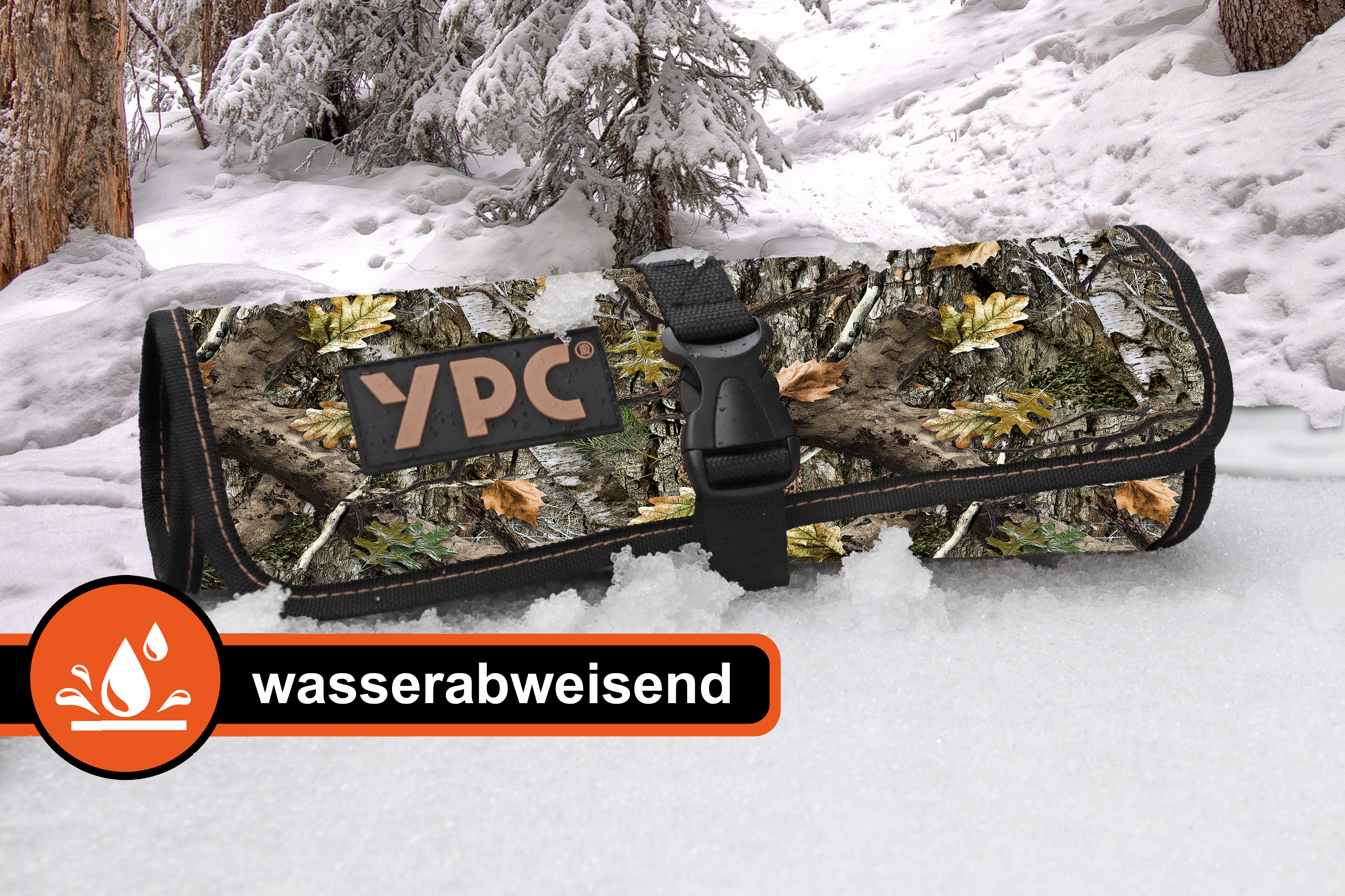 "VarioRoll L" Werkzeug Rolltasche 45x32cm, 10 Steckfächer und 4 Halteschlaufen, Camouflage-Schwarz