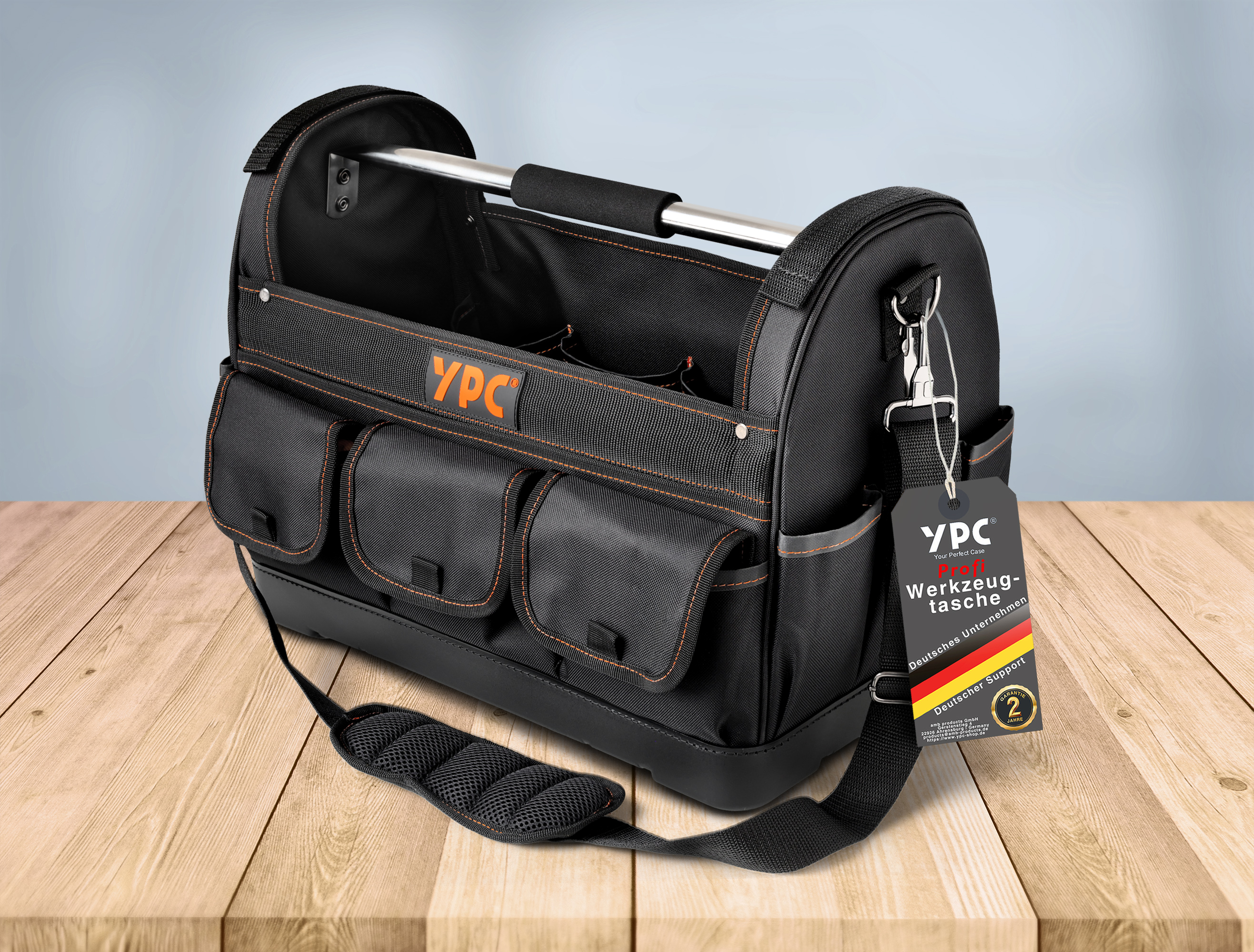 "Pioneer" Werkzeugkorb XXL, Schwarz, 45x35x23cm, 20 kg Tragkraft