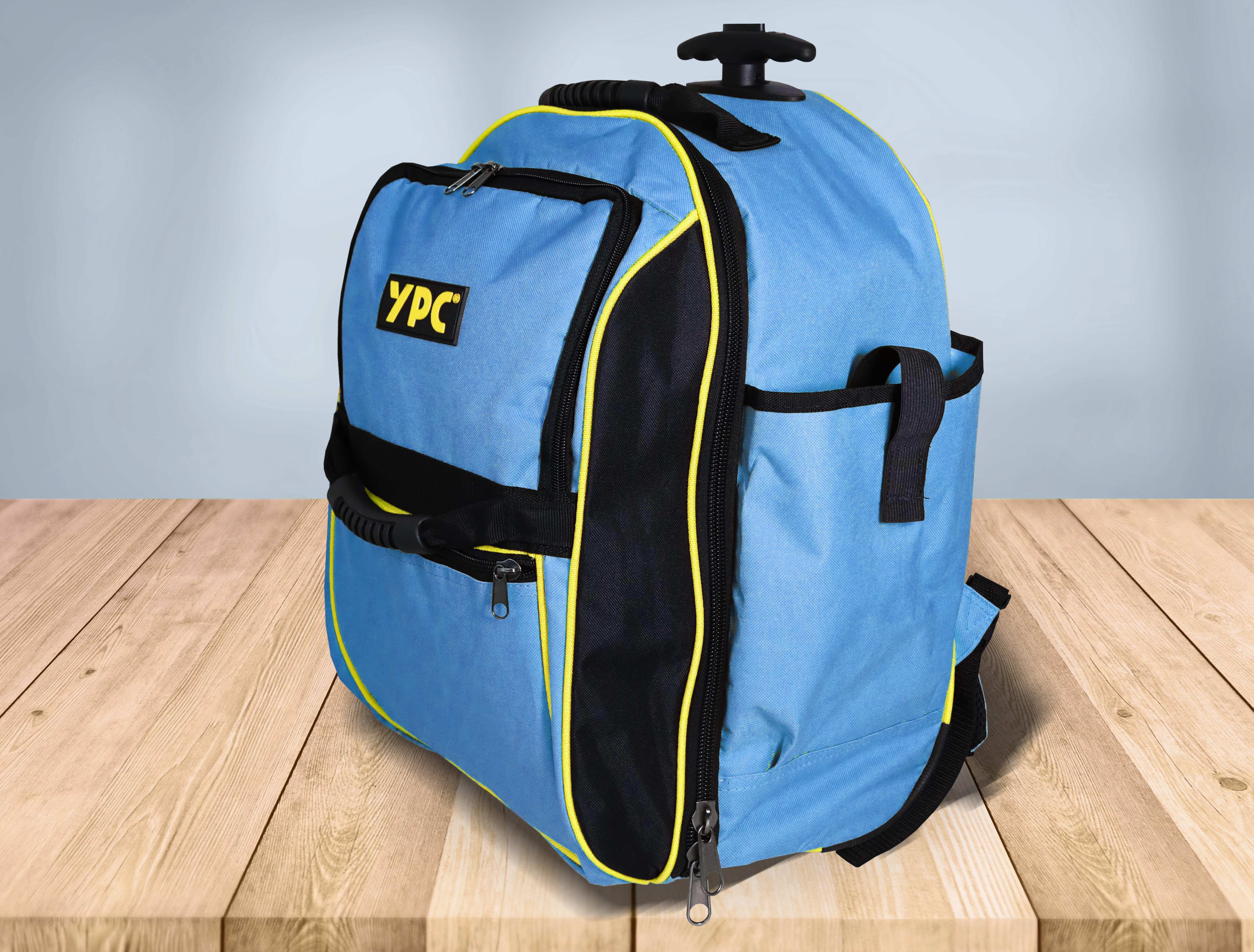 "Juggernaut" Trolley-Werkzeugrucksack XXL, Blau-Schwarz, 54x36x25cm, 15 kg Tragkraft