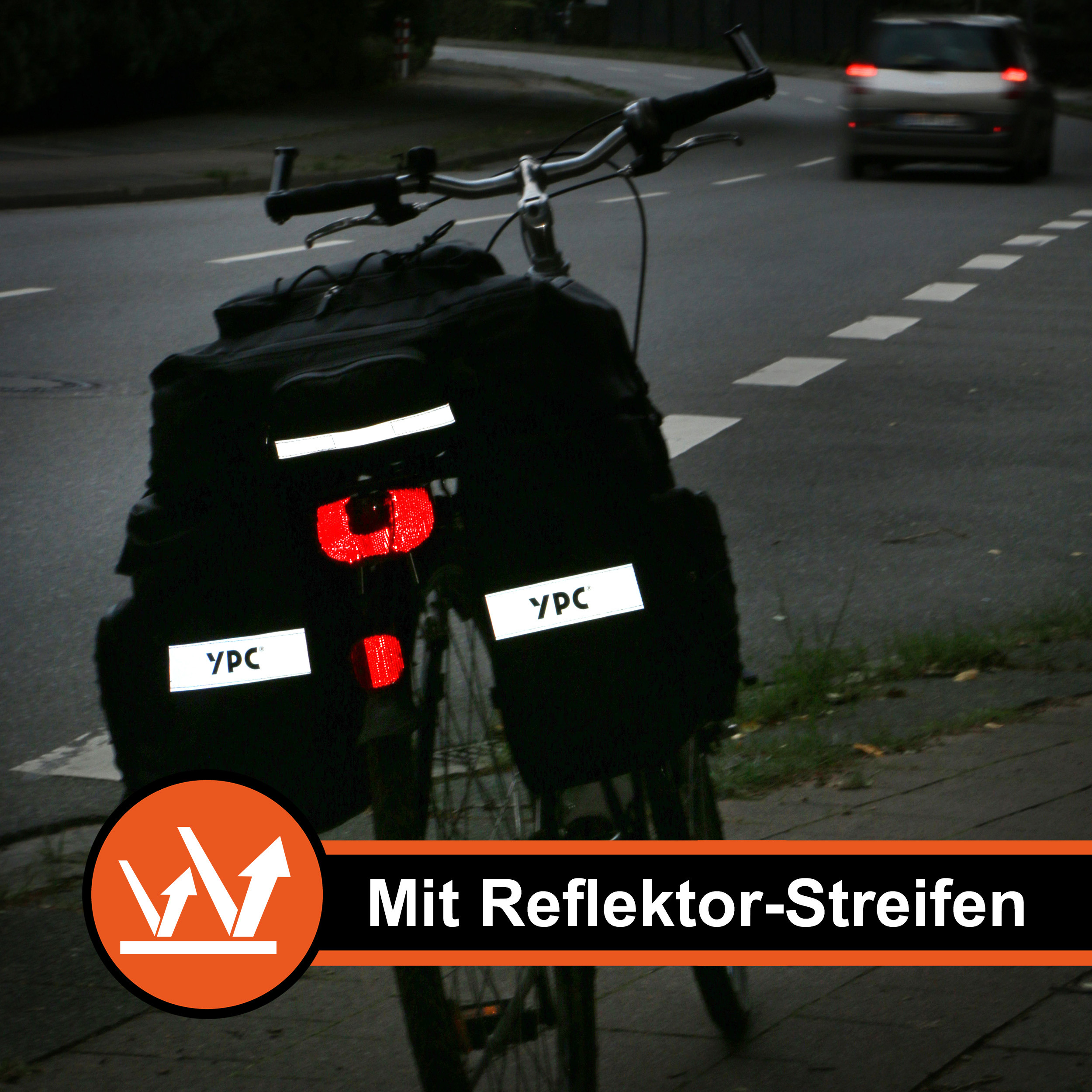 "Voyager" 3 in 1 Fahrradtasche für Gepäckträger XXL, 65L, wasserdicht, 55x50x40cm, Schwarz
