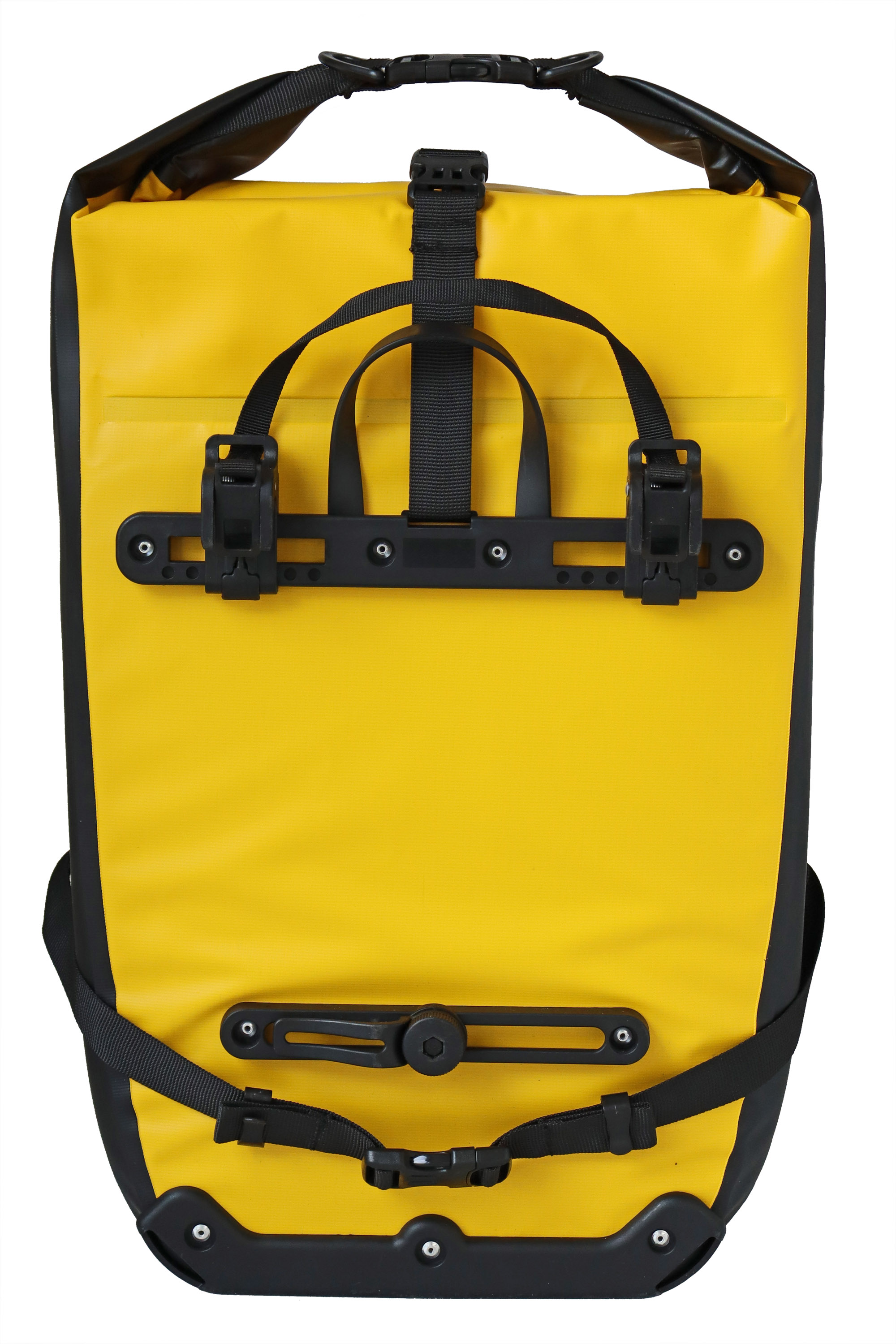 "Traveller" Fahrradtasche für Gepäckträger XL, 27L, wasserdicht, Rolltop, 55x35x20cm, gelb