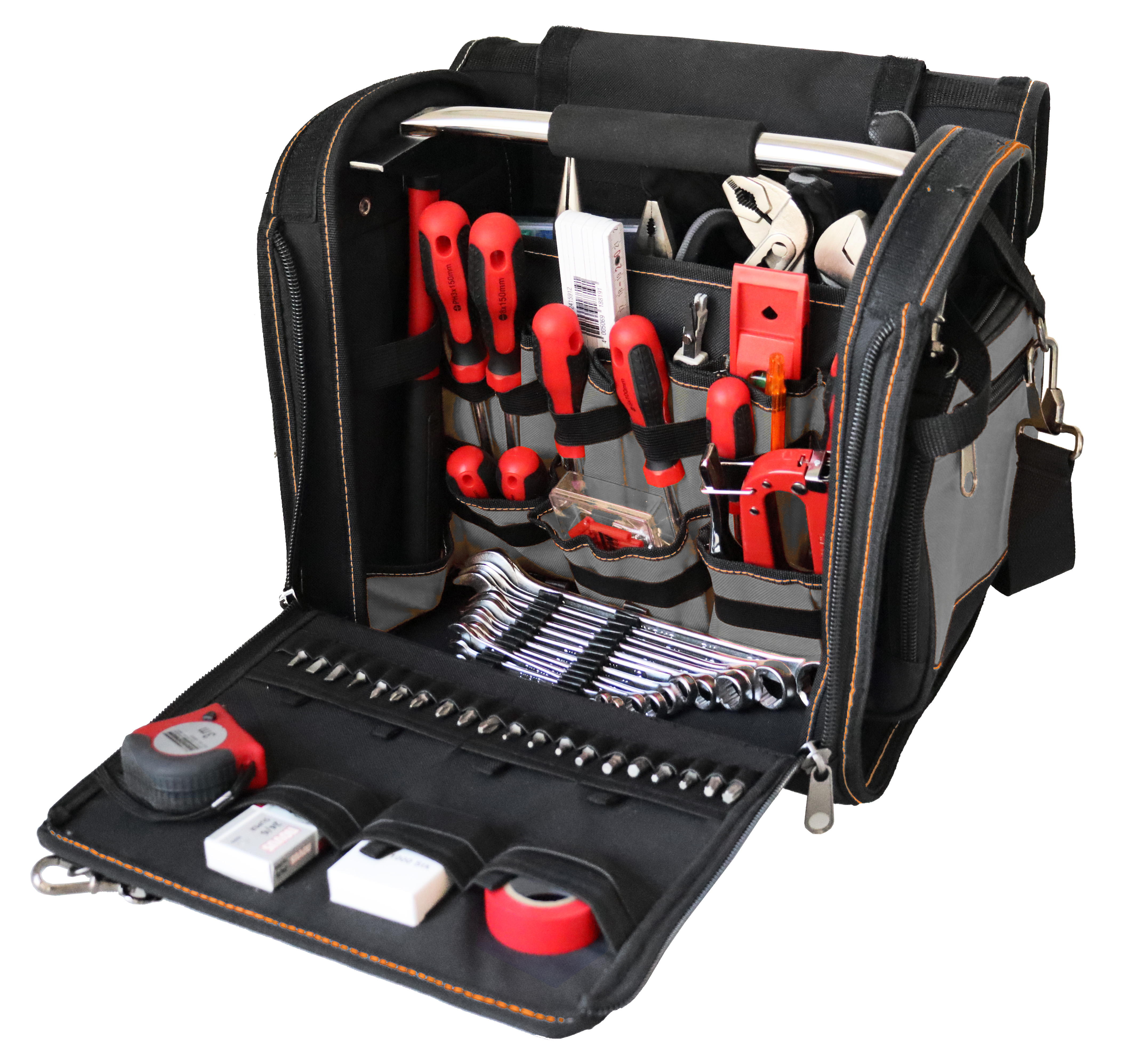 "Foreman" tool bag XL, grey-black, 37x36x27cm, 20 kg load capacity