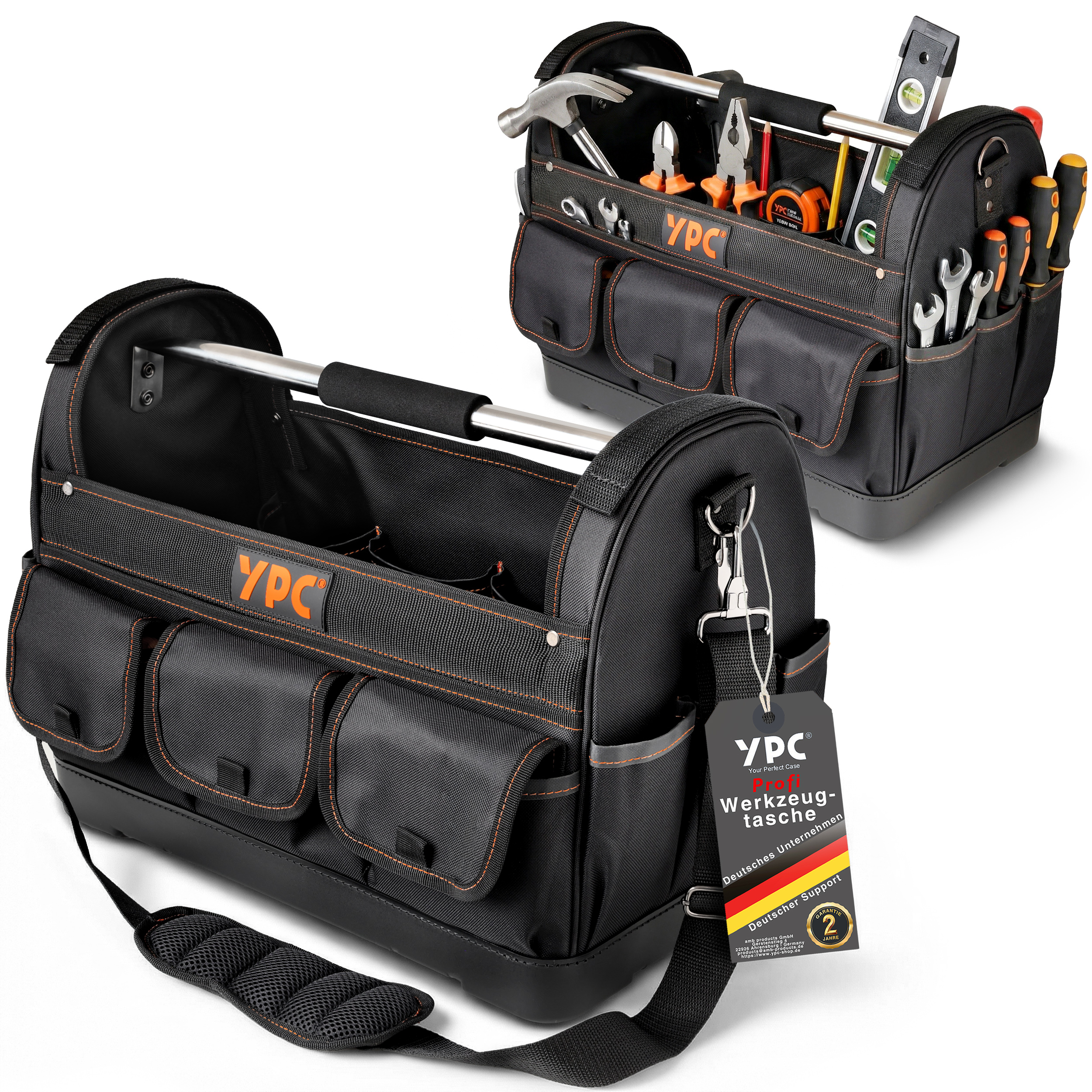 "Pioneer" Werkzeugkorb XXL, Schwarz, 45x35x23cm, 20 kg Tragkraft