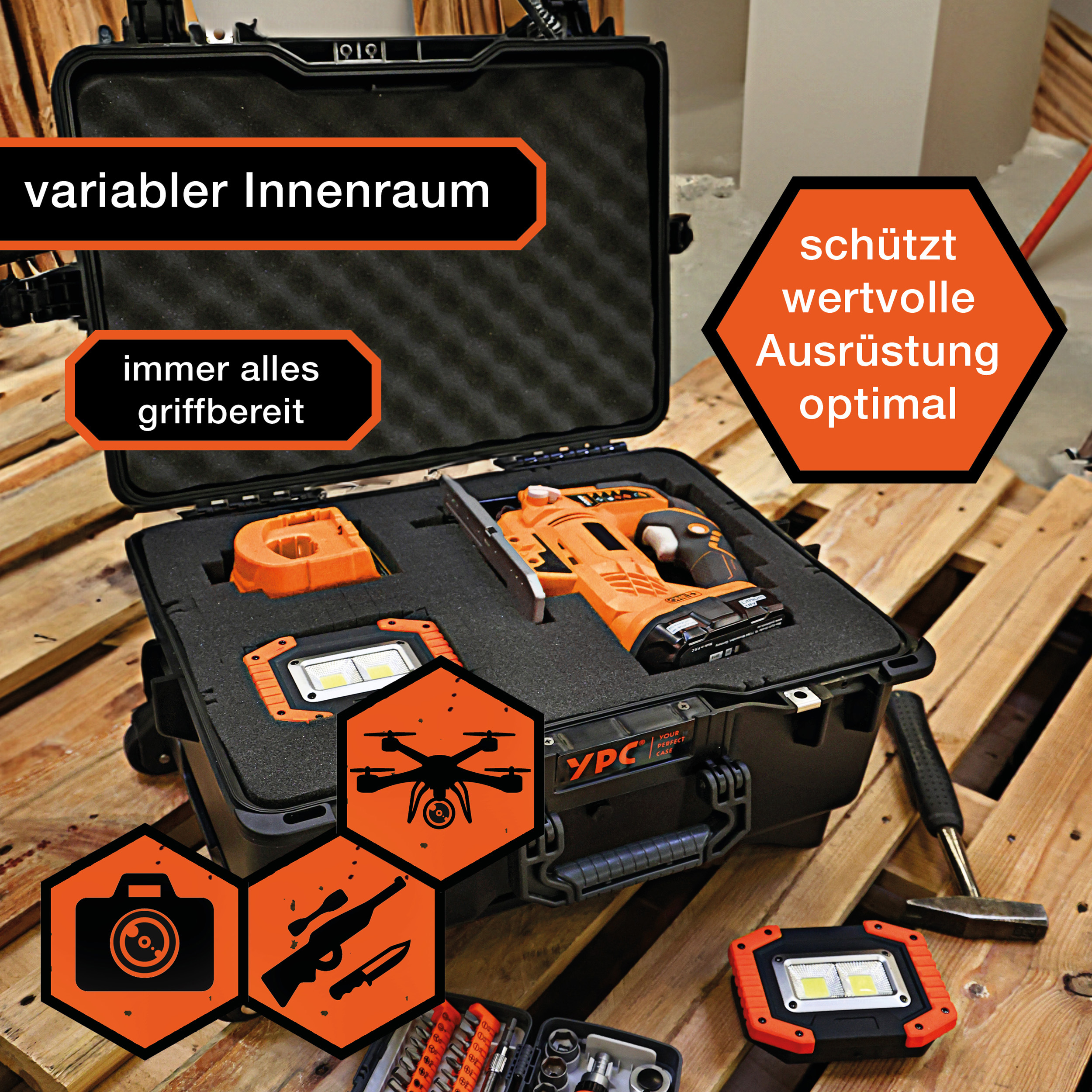 Xplorer Case XXL with cube foam and trolley