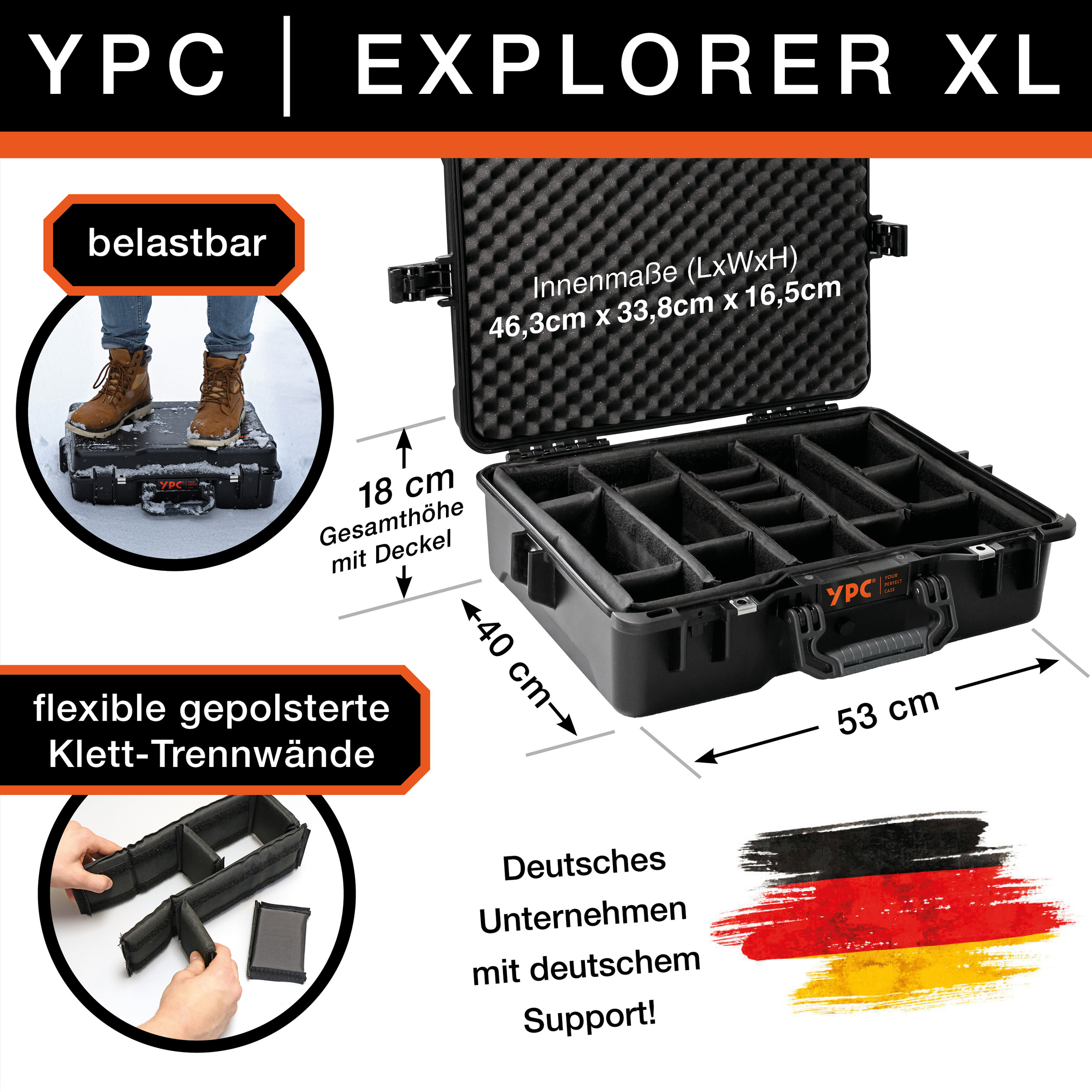 Xplorer Case XL mit Polster-Trennern