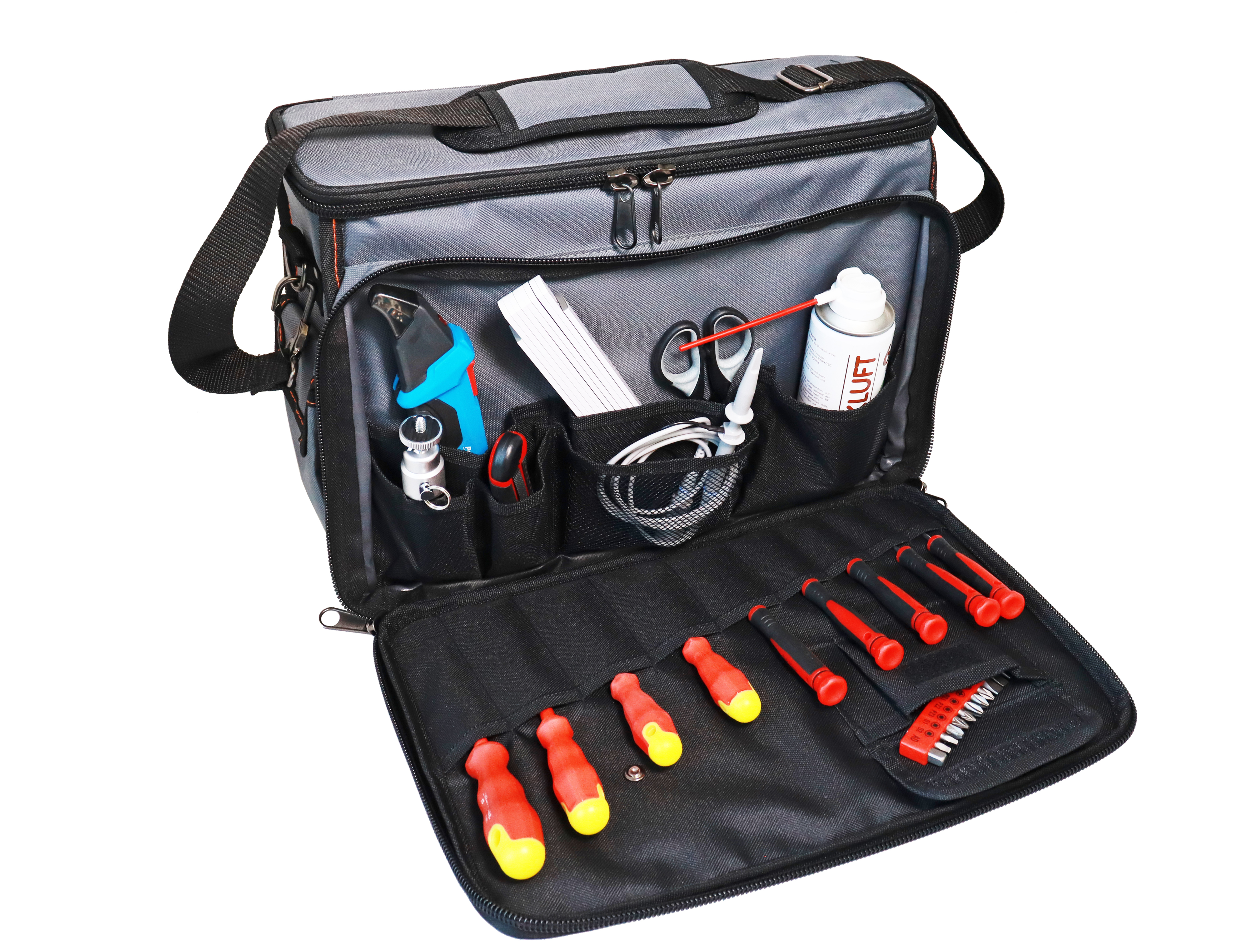 "Operator" tool bag XL, grey-black, 40x32x20cm, 20 kg load capacity