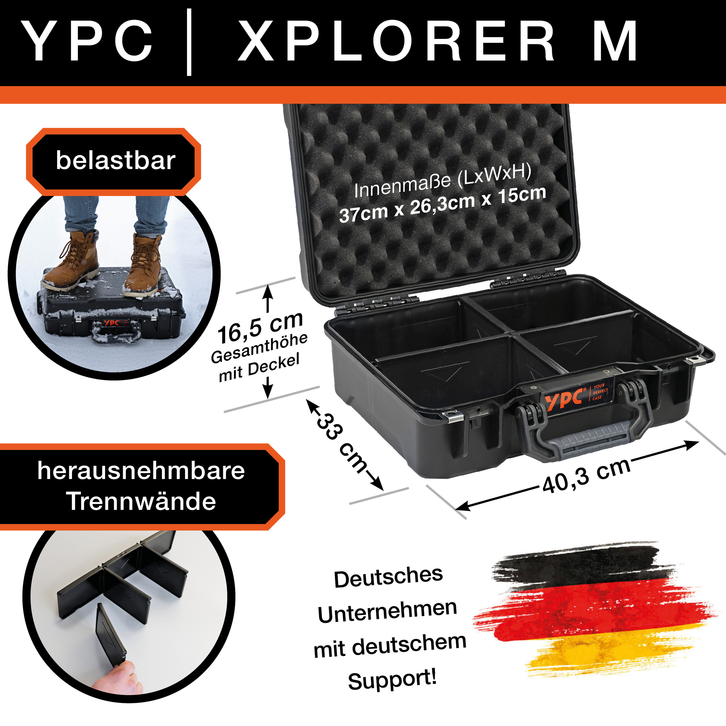 Xplorer Case M mit Plastik-Trennern