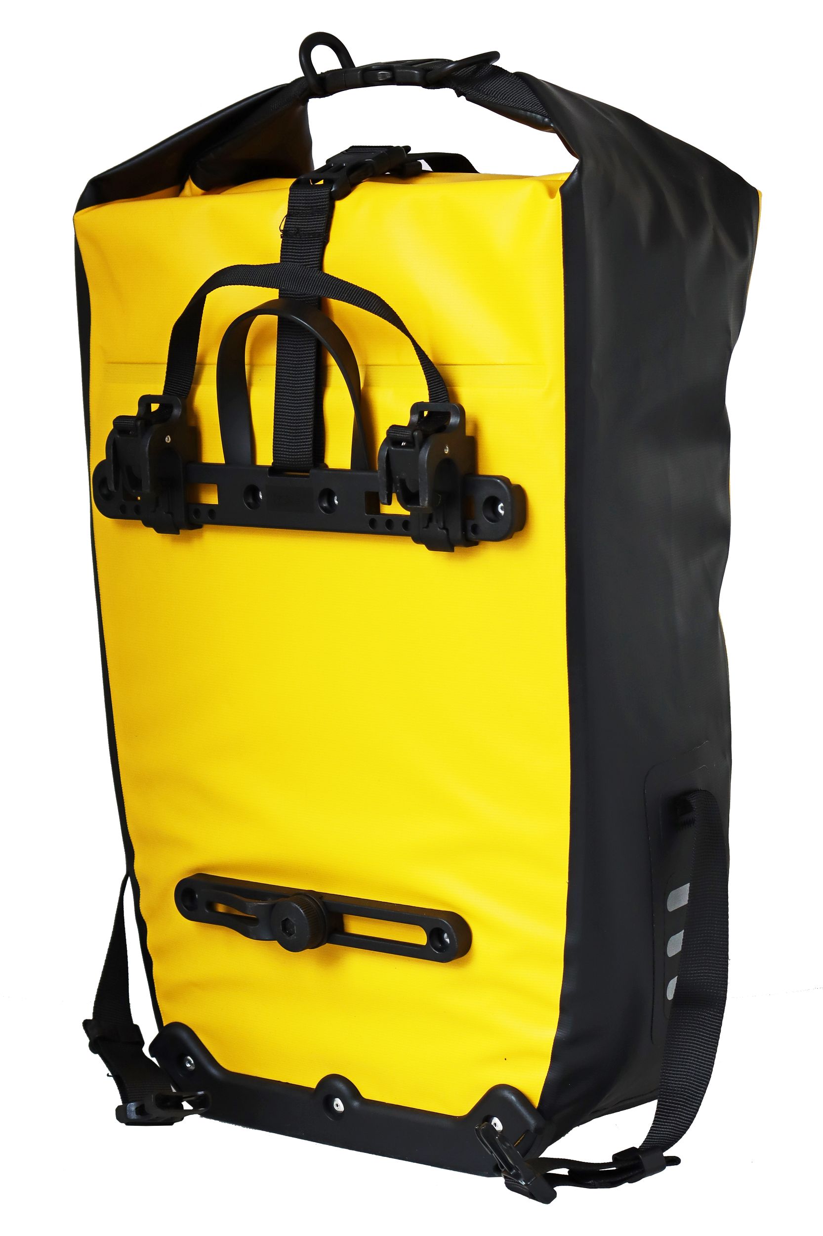 "Traveller" Fahrradtasche für Gepäckträger XL, 27L, wasserdicht, Rolltop, 55x35x20cm, gelb