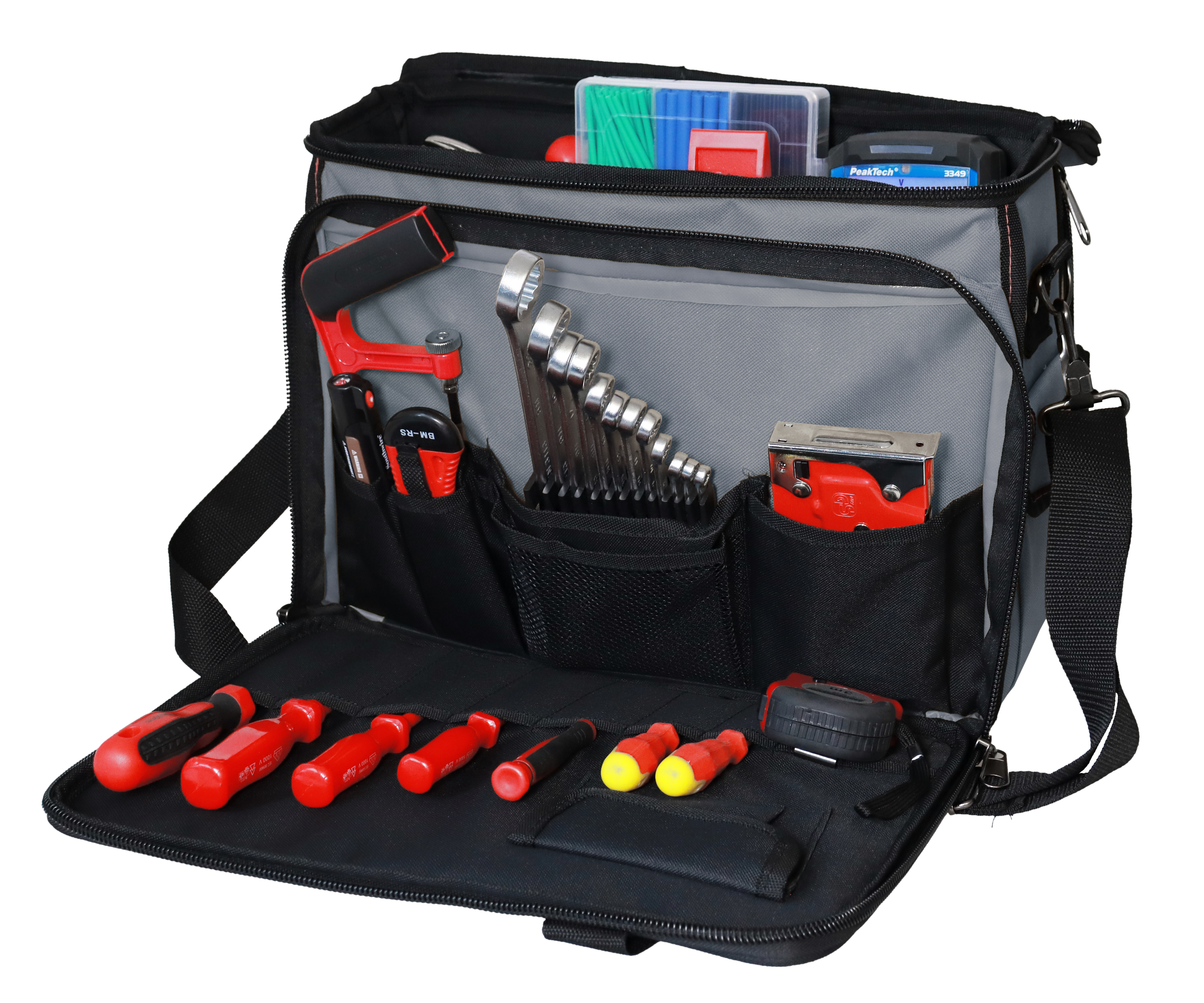 "Operator" tool bag XL, grey-black, 40x32x20cm, 20 kg load capacity